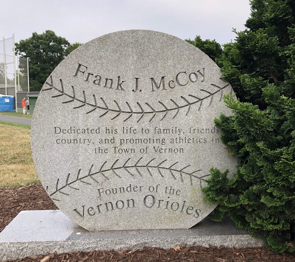 Frank J. McCoy Field Henry Park Vernon Connecticut Marker