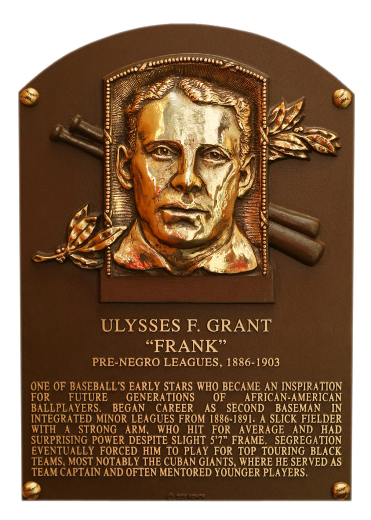 National Baseball Hall of Fame Grant Frank Plaque